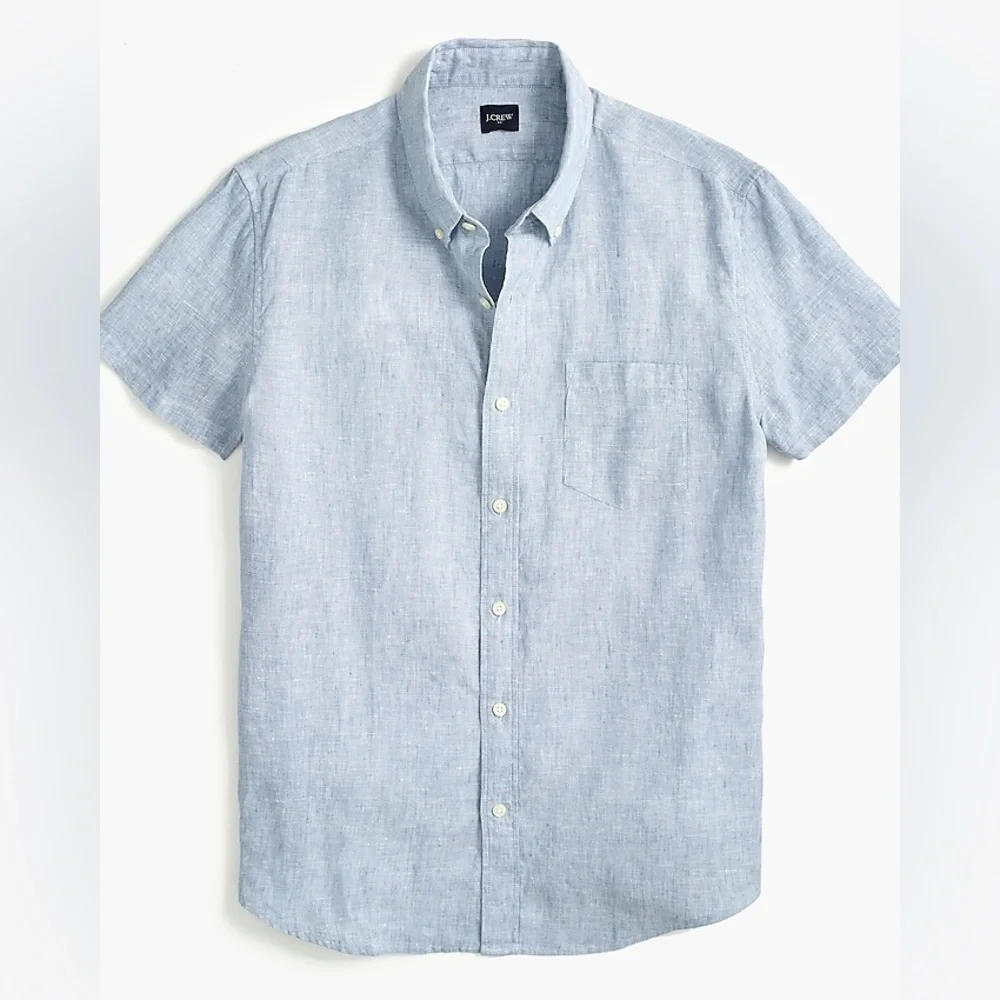 NWT / J.crew Factory Short-sleeve slim linen-blend shirt /B004